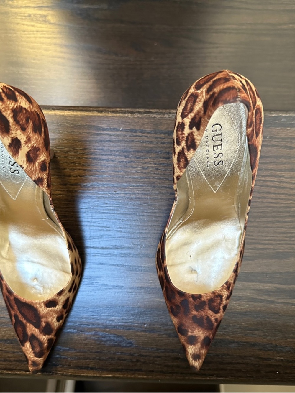GUESS Leopard-Print Pointed Toe Pumps - Brown/Tan